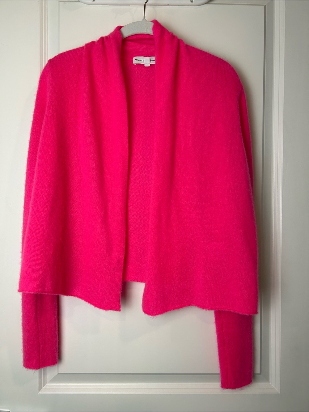White+Warren 100% Cashmere Cardigan Sweater Shawl sz S Hot Pink Luxury old money